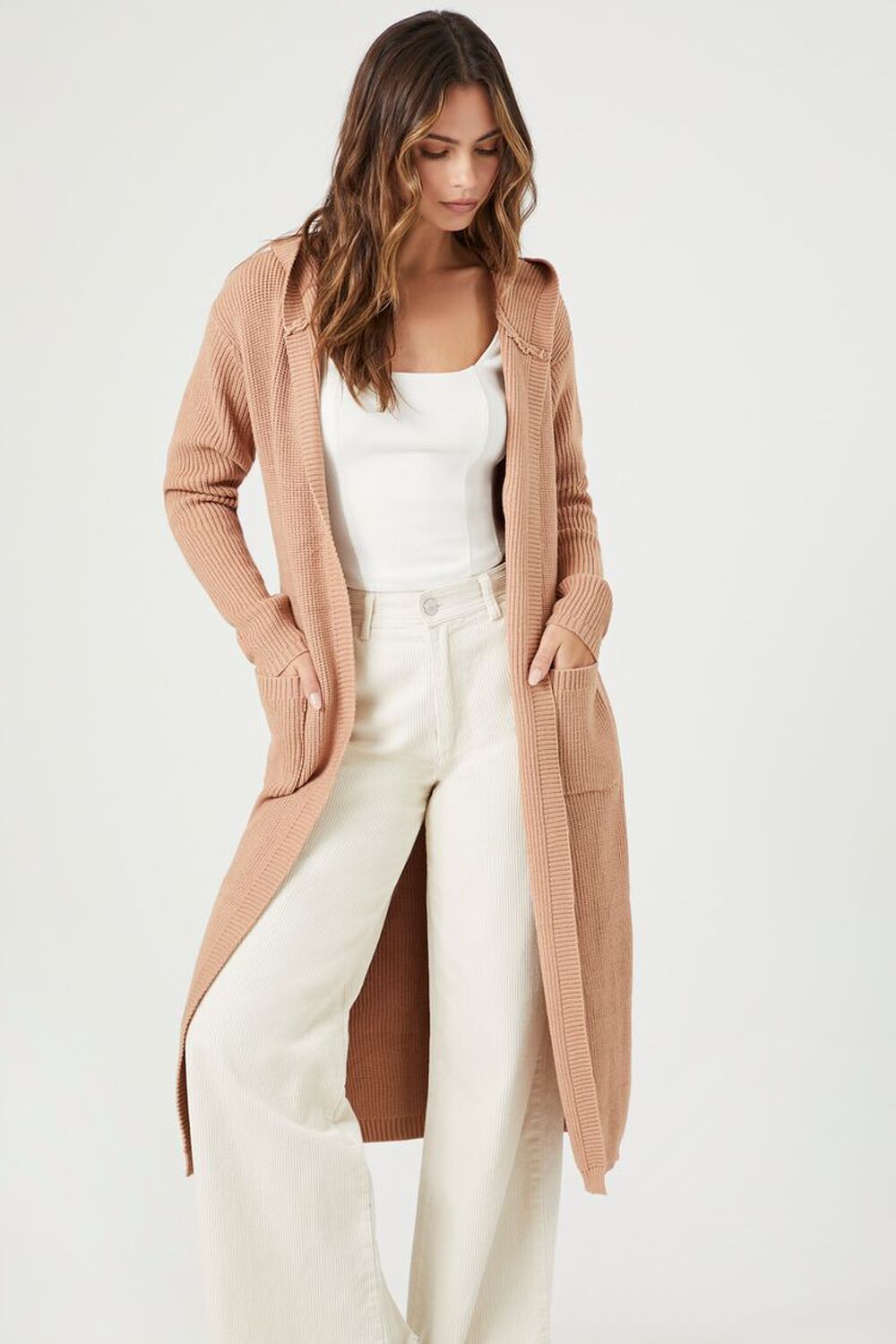 Hooded Duster Cardigan Sweater